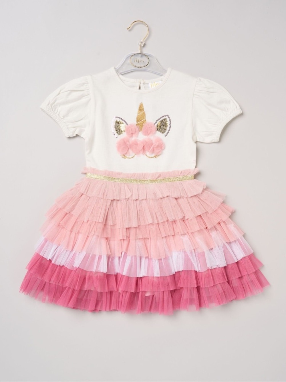 Miss Dark Pink Sequin Embroidery Floral Tutu Dress